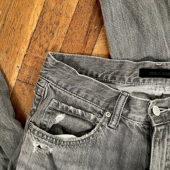Uniqlo Jeans gray denim pants pockets casual summer style cotton comfortable - Picture 2 of 4